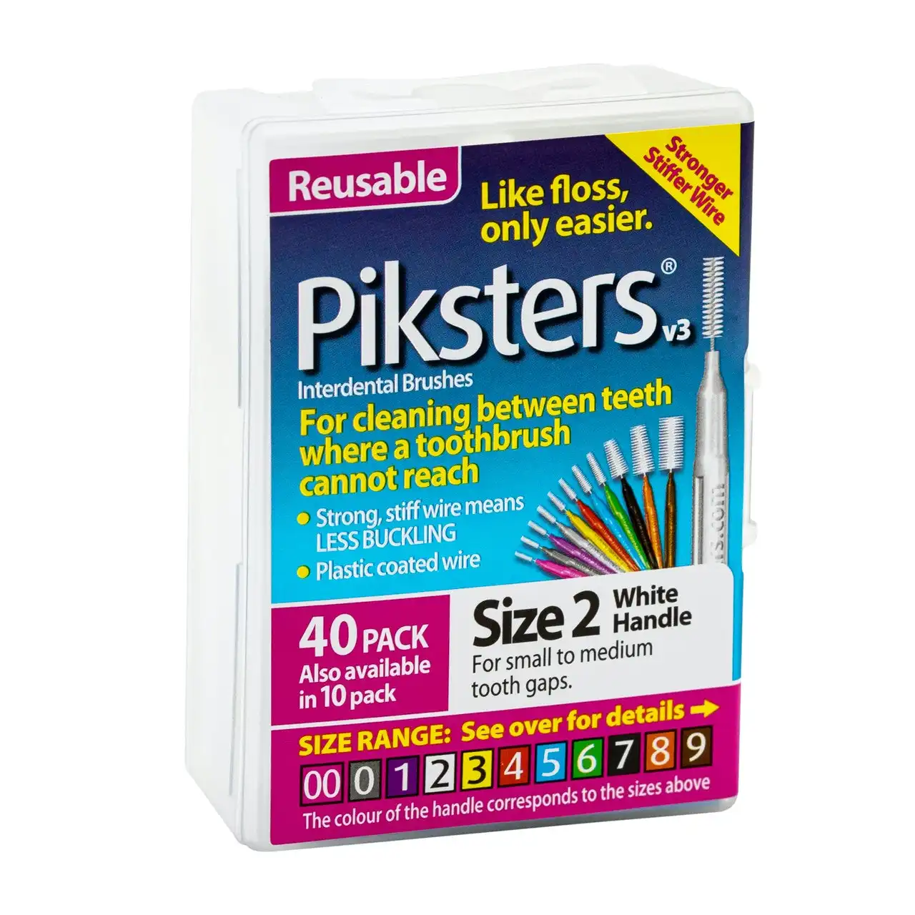 Piksters(R) Interdental Brushes White Size 2 40pk
