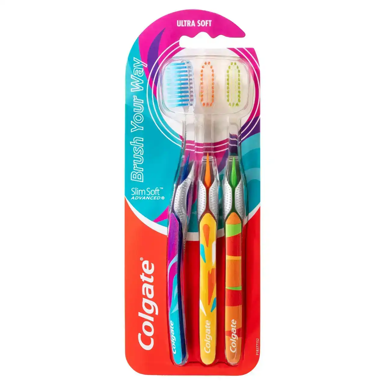 Colgate Slim Soft Advanced Manual Toothbrush, 3 Pack, Ultra Soft Bristles