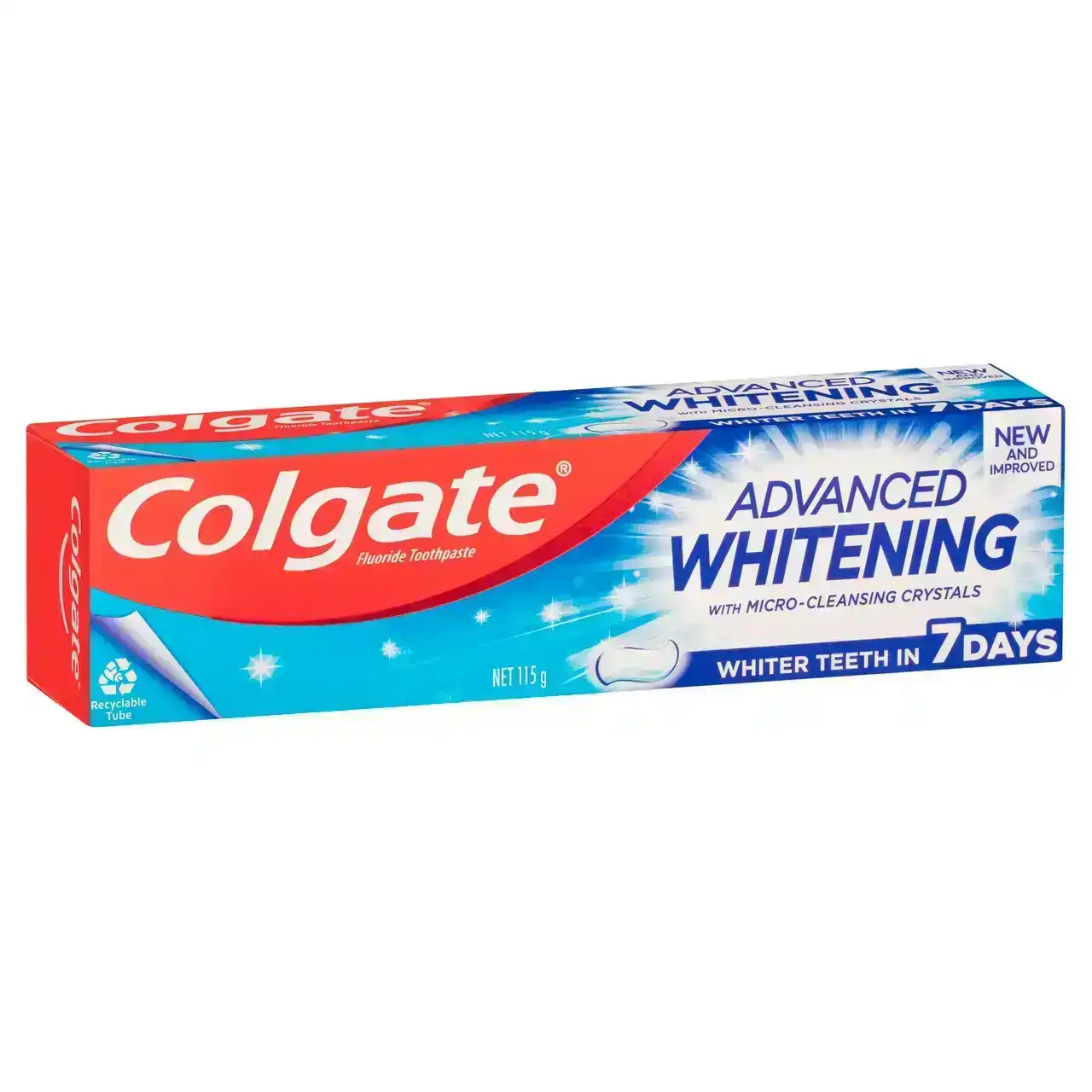 Colgate Advanced Whitening Toothpaste, 115g, with Micro-Cleansing Crystals