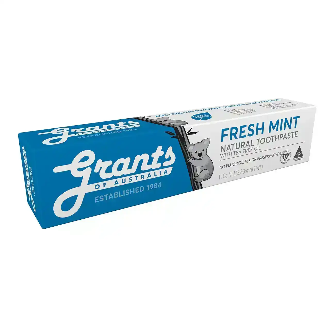 Grants Of Australia Fresh Mint With Tea Tree Oil Natural Toothpaste 110g