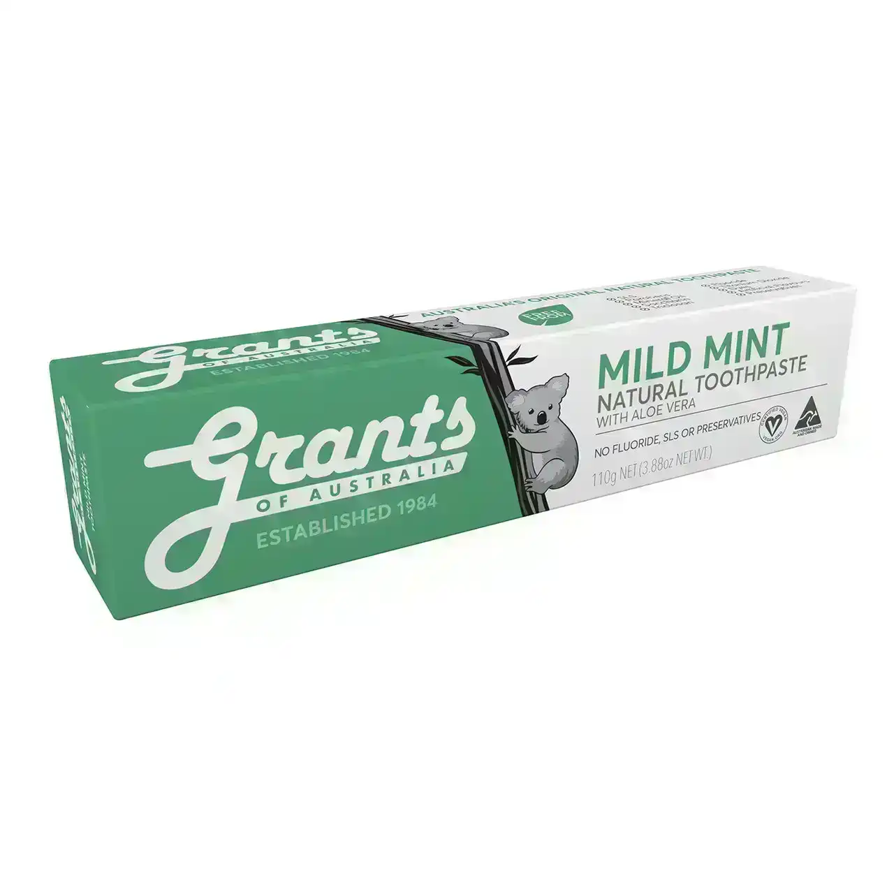 Grants of Australia Mild Mint With Aloe Vera Natural Toothpaste 110g