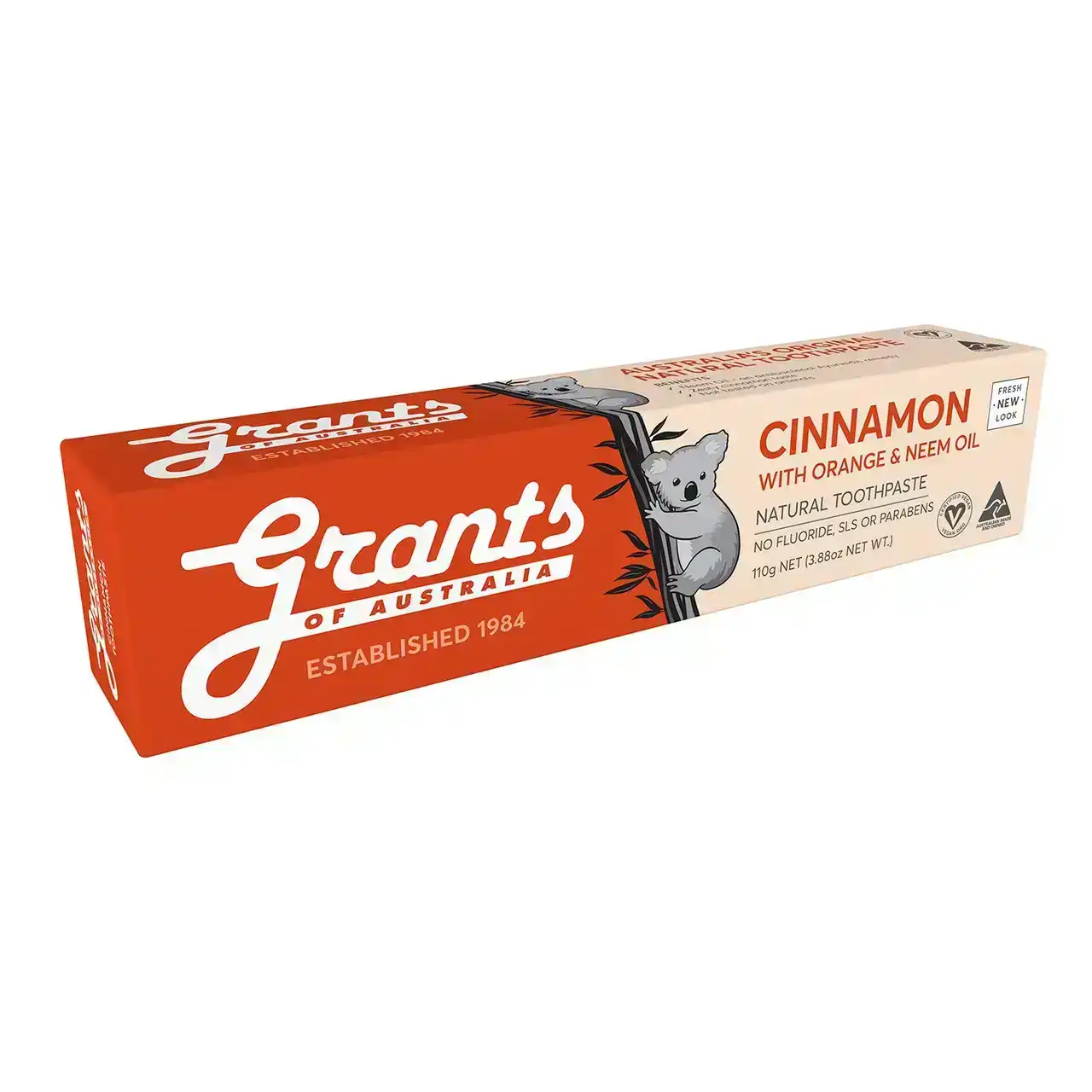 Grants Of Australia Natural Orange Cinnamon Toothpaste With Neem Oil 110g