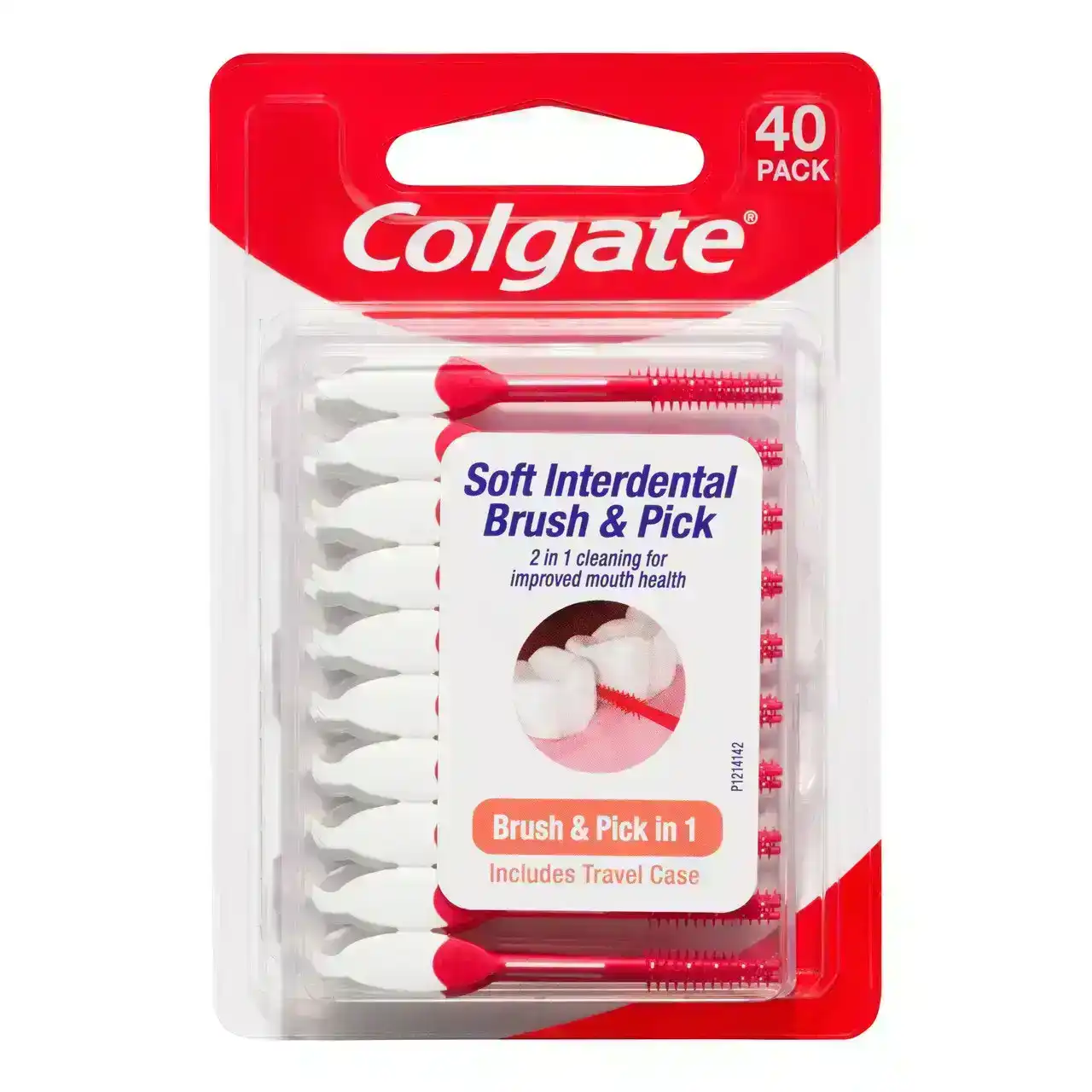 Colgate Soft Interdental Brush &amp; Pick 40 Pack With Travel Case