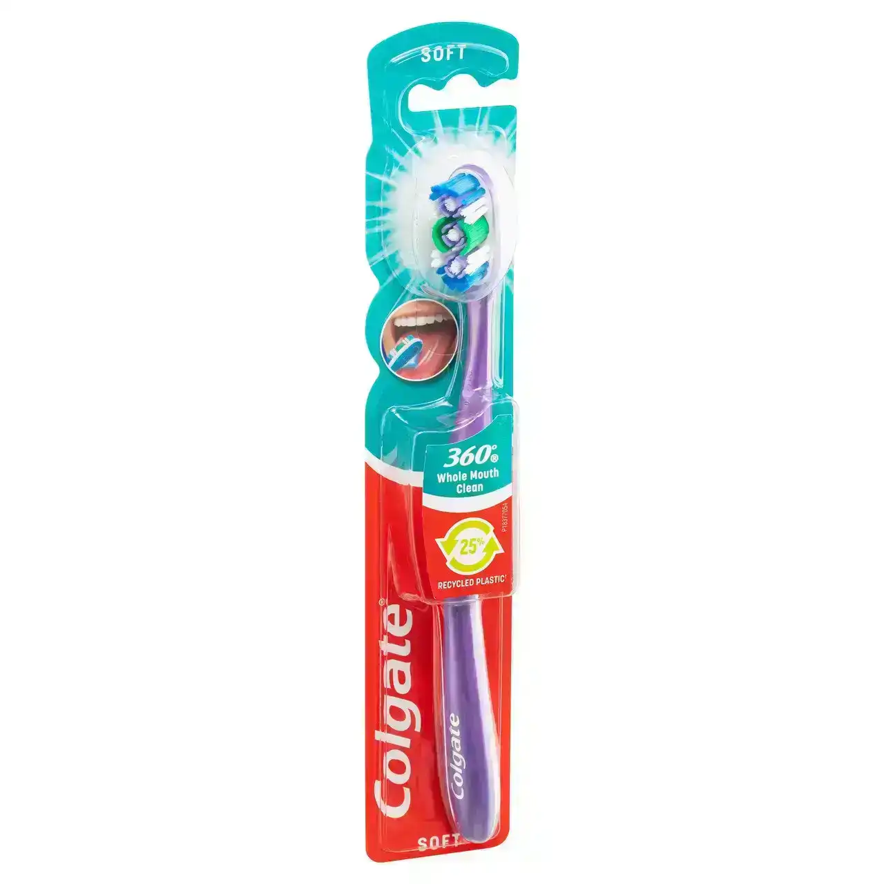 Colgate 360o Whole Mouth Clean Manual Toothbrush, 1 Pack, Soft Bristles