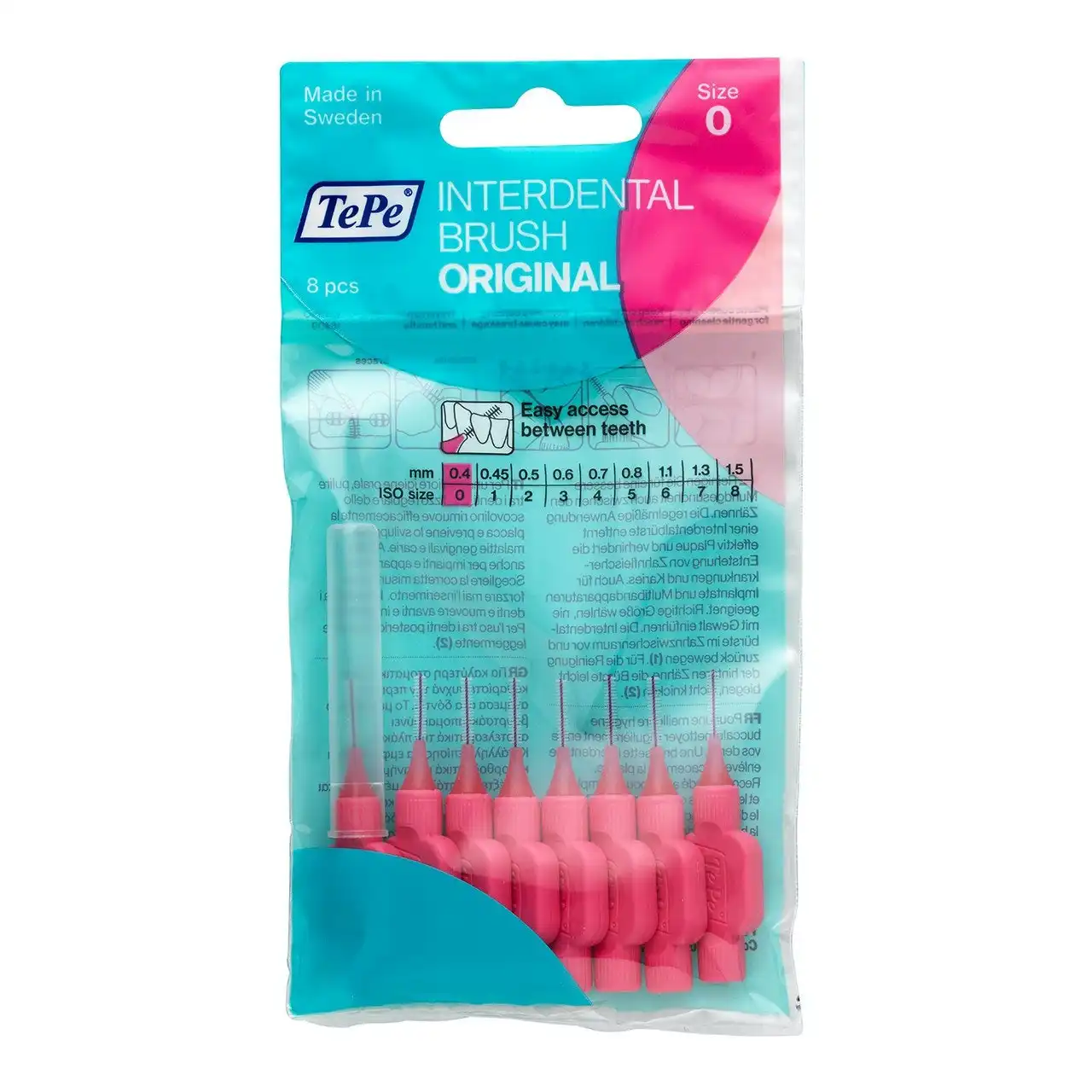 Tepe Interdental Brush 0.4mm Size 0 (Pink) 6 Pack