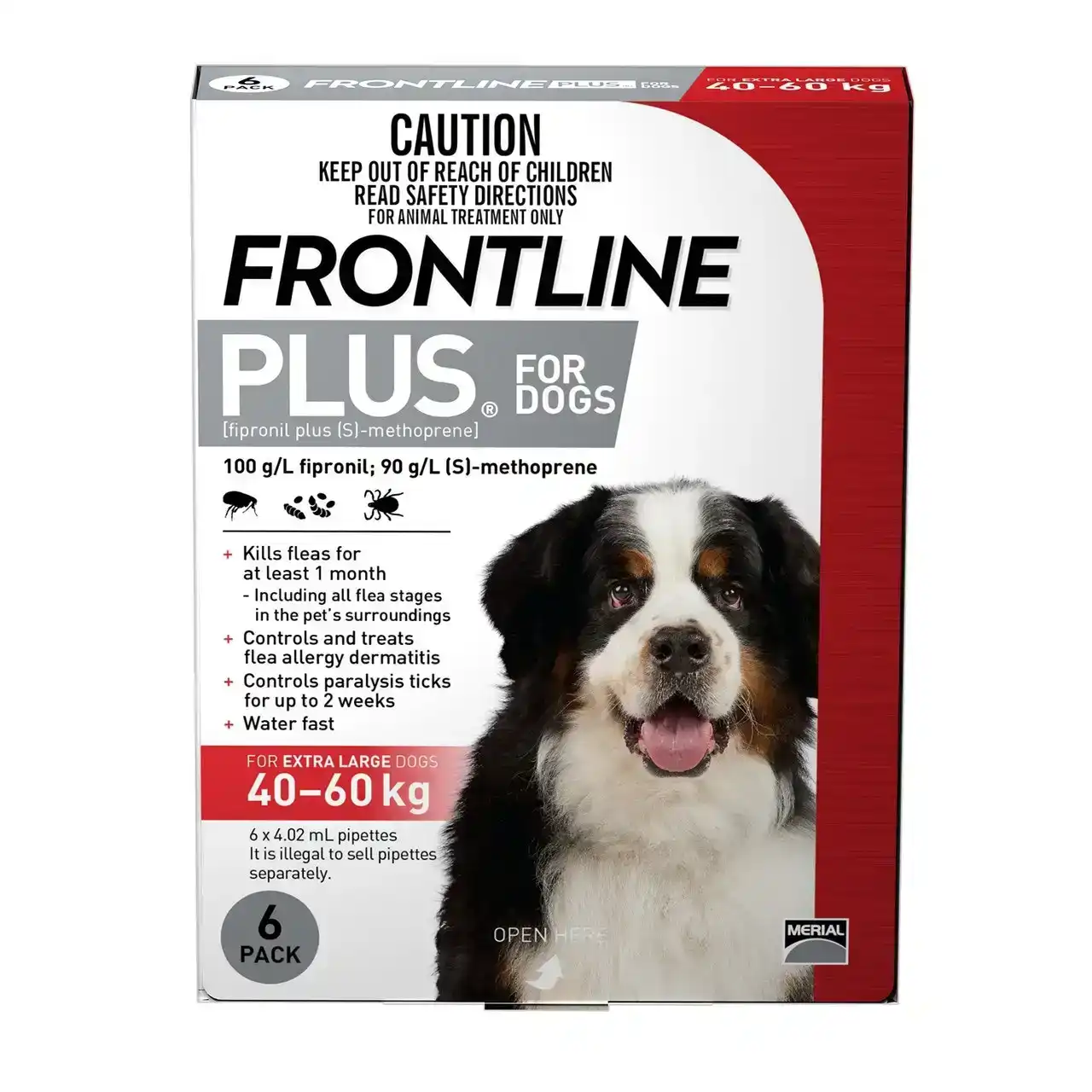 Frontline Plus For Extra Large Dogs (40-60kg) Red 6 Pack