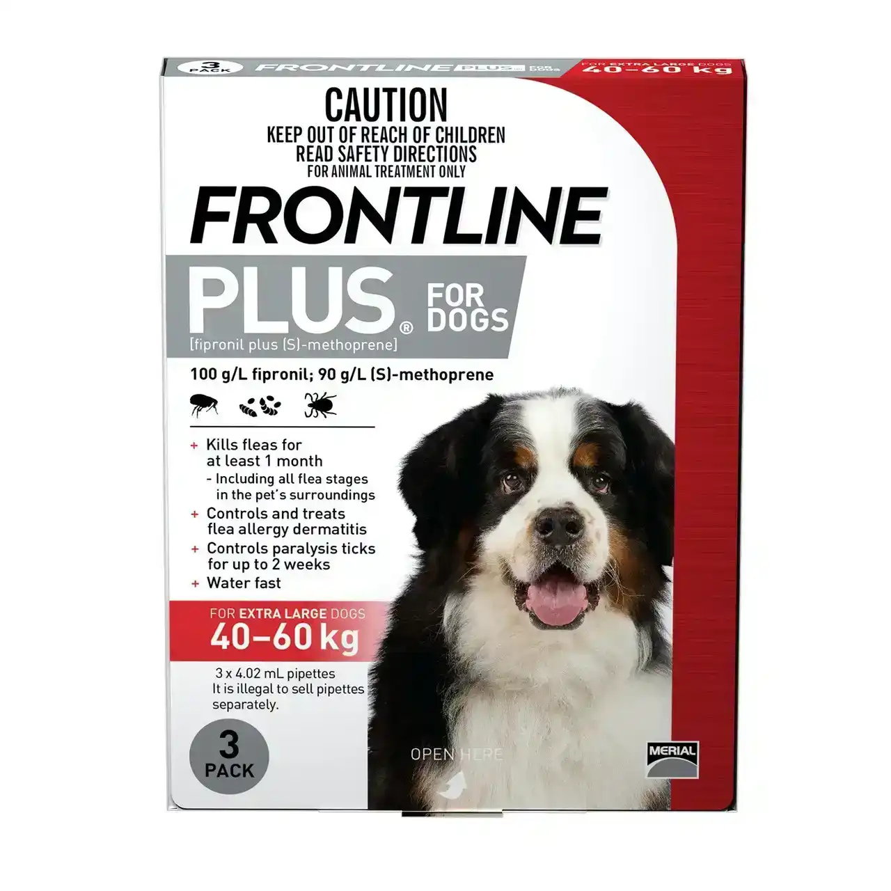 Frontline Plus For Extra Large Dogs (40-60kg) 3 Pack