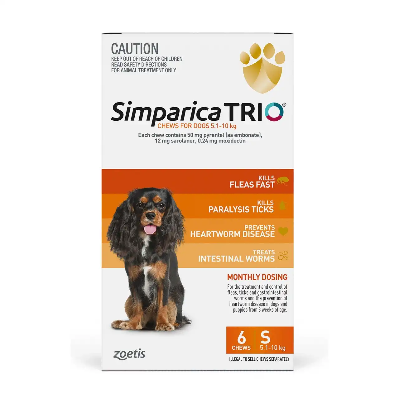 Simparica TRIO Chews For Small Dogs 5.1-10kg 6 Pack