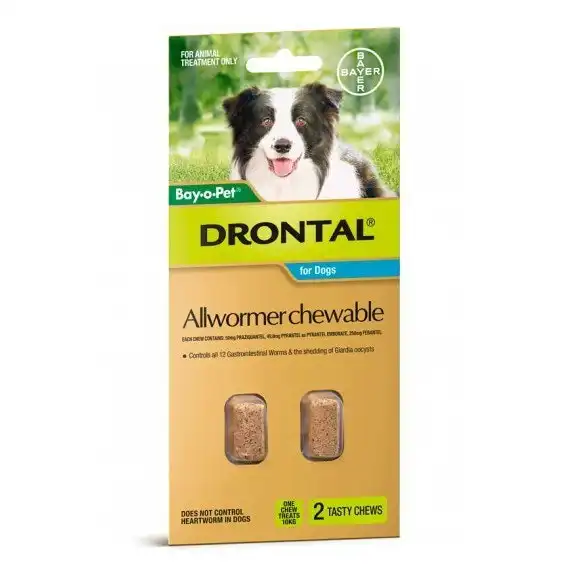 Drontal Allwormer Chewable For Medium Dogs Tablets 2 Chews