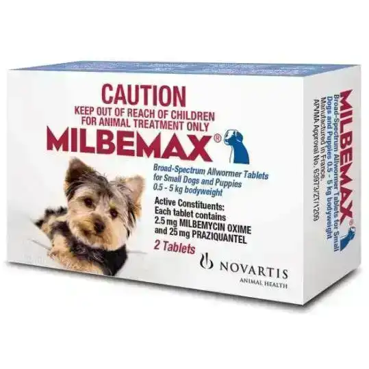 Milbemax All Wormer Tablets For Small Dogs Over 0.5 - 5Kg Tablets 2