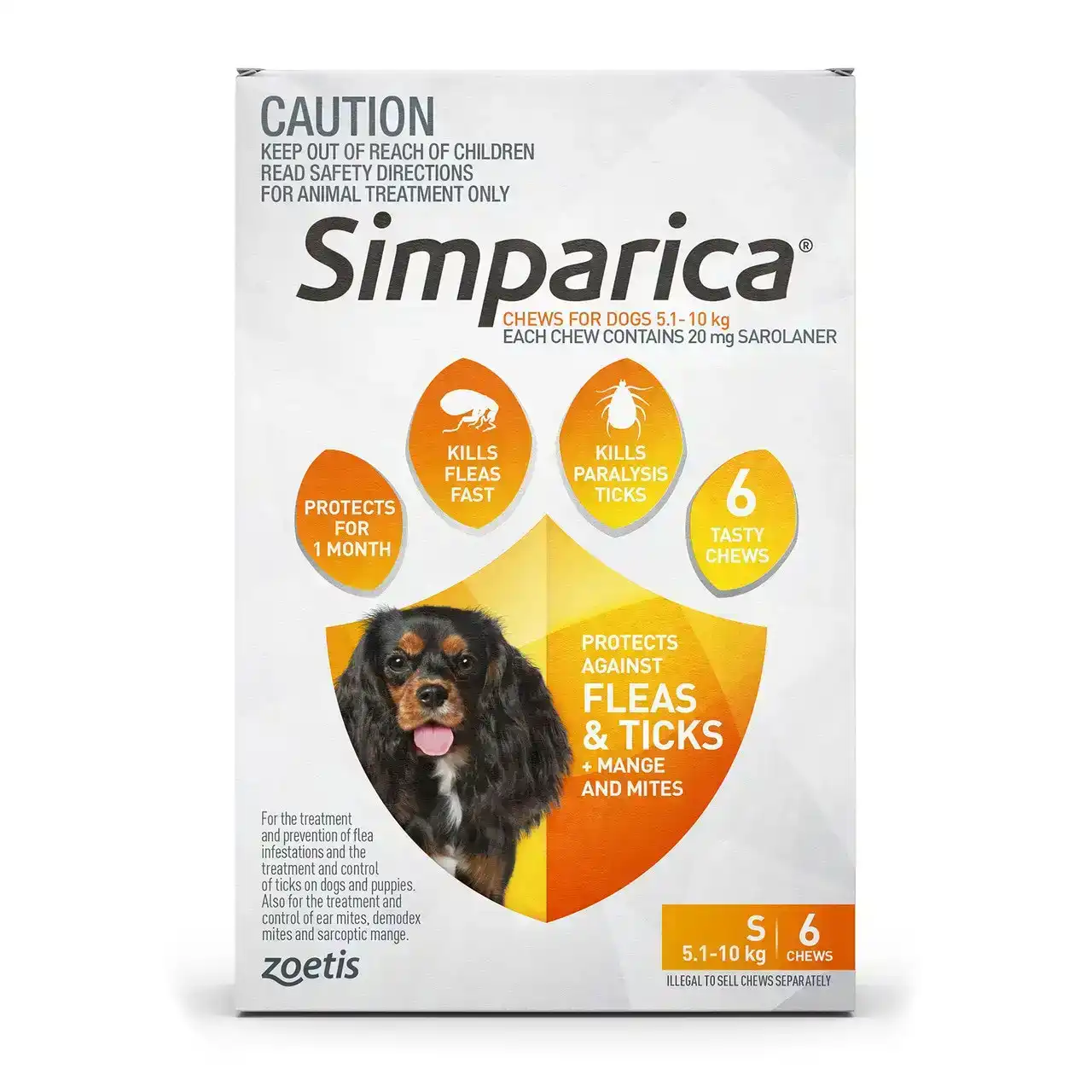 Simparica Chews For Small Dogs 5.1 - 10kg 6 Pack