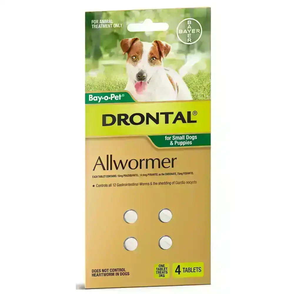 Drontal Dogs Small Wormer Tablets 4 Pack