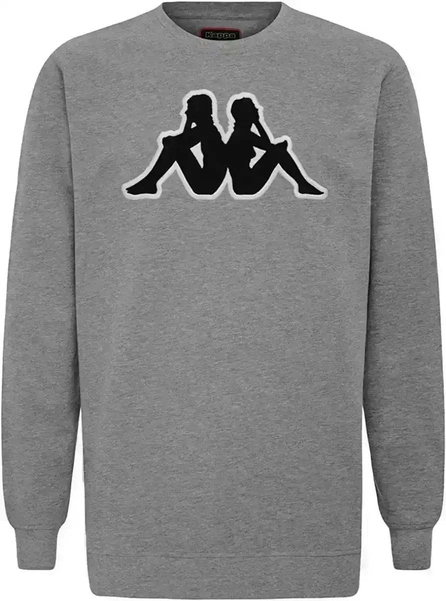 5 x Mens Kappa Tarvit Logo Sweatshirt 902 Jumper Pullover Grey/Black