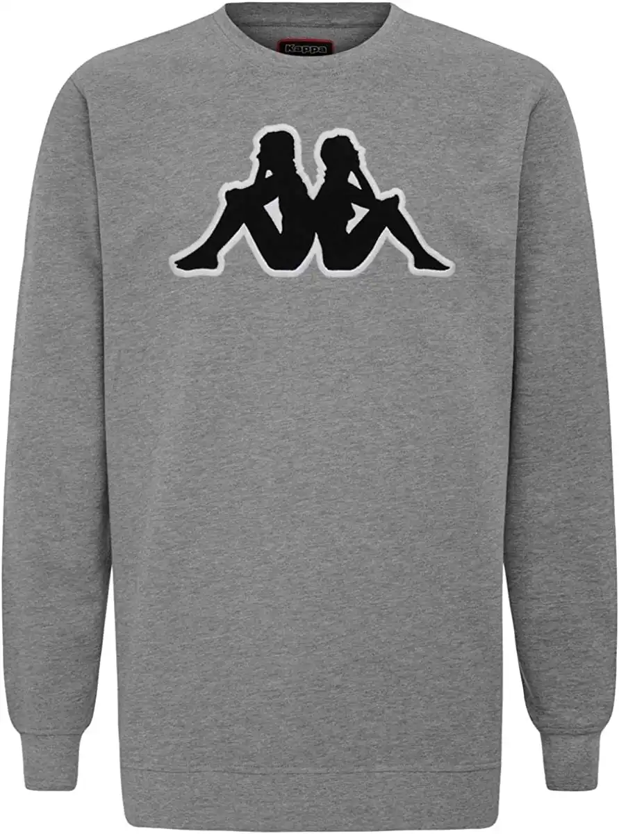 3 x Mens Kappa Tarvit Logo Sweatshirt 902 Jumper Pullover Grey/Black