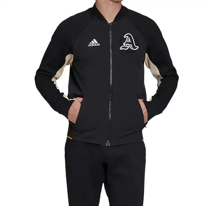 Adidas Mens Black/Black/Real Gold Vrct Comfy Collegiate Zipup Jacket