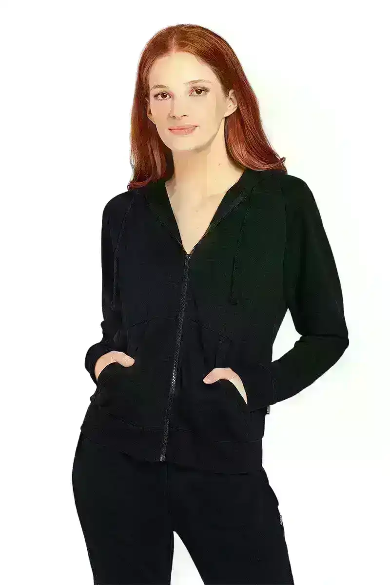 Bonds Womens Essential Zip Hoodie Pullover Cotton Black