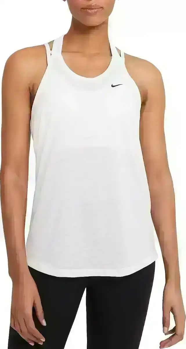 2 x Nike Womens White/Black Elastika Dry-Fit Tank Top