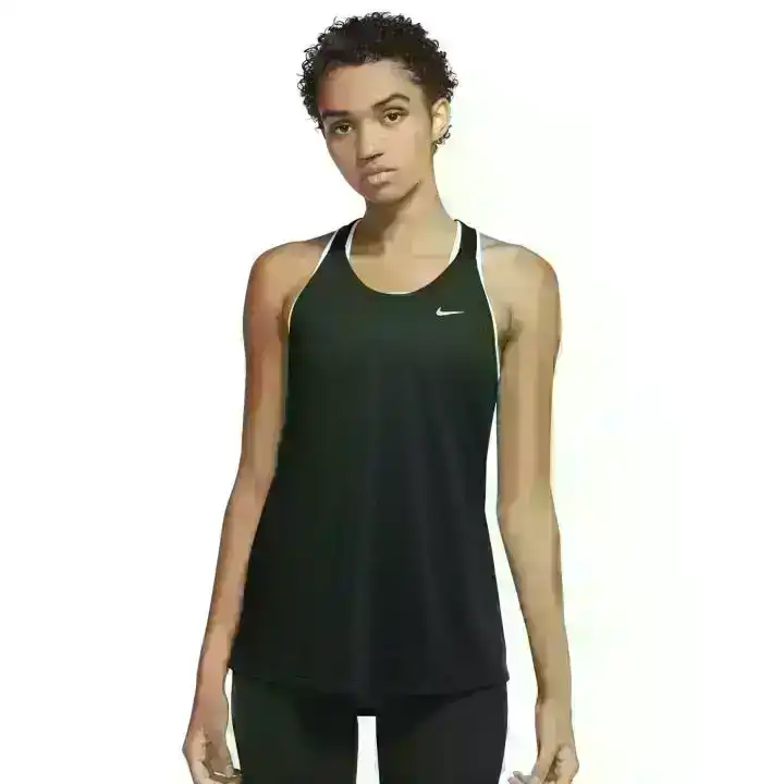 2 x Nike Womens Black/White Elastika Dry-Fit Tank Top