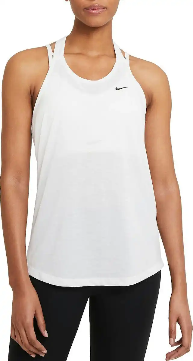 Nike Womens White/Black Elastika Dry-Fit Tank Top