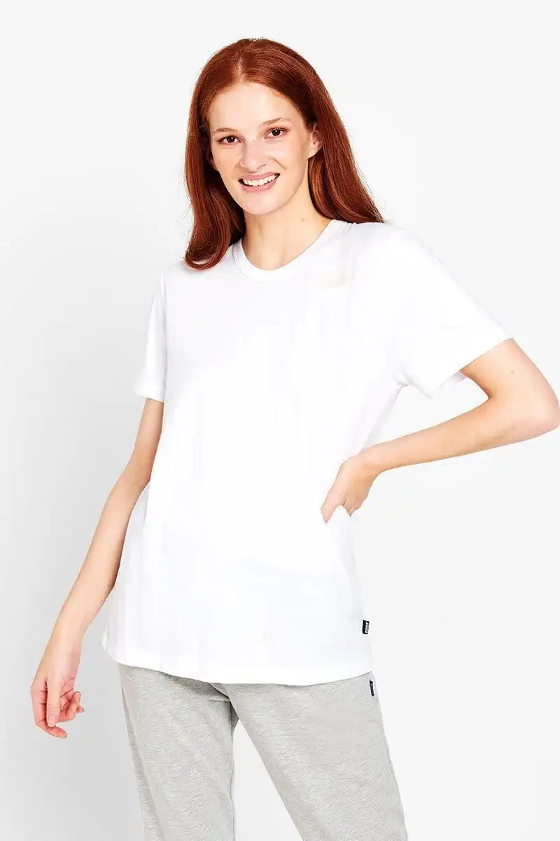 Bonds Womens Core Crew Tee Cotton T-Shirt White