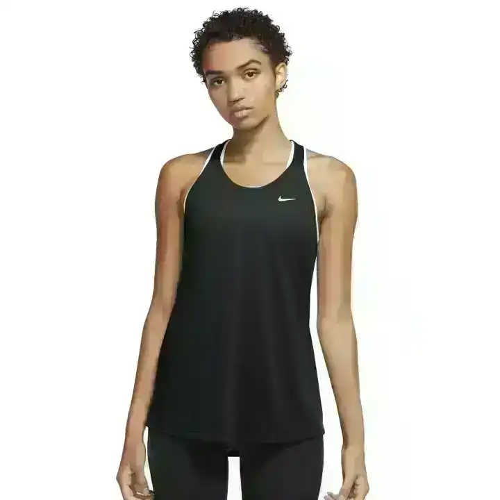 3 x Nike Womens Black/White Elastika Dry-Fit Tank Top