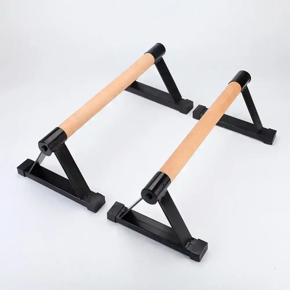 1 Pair Parallettes Set Push-Up Parallel Bar Stretch Double Rod Stand Fitness - One Size