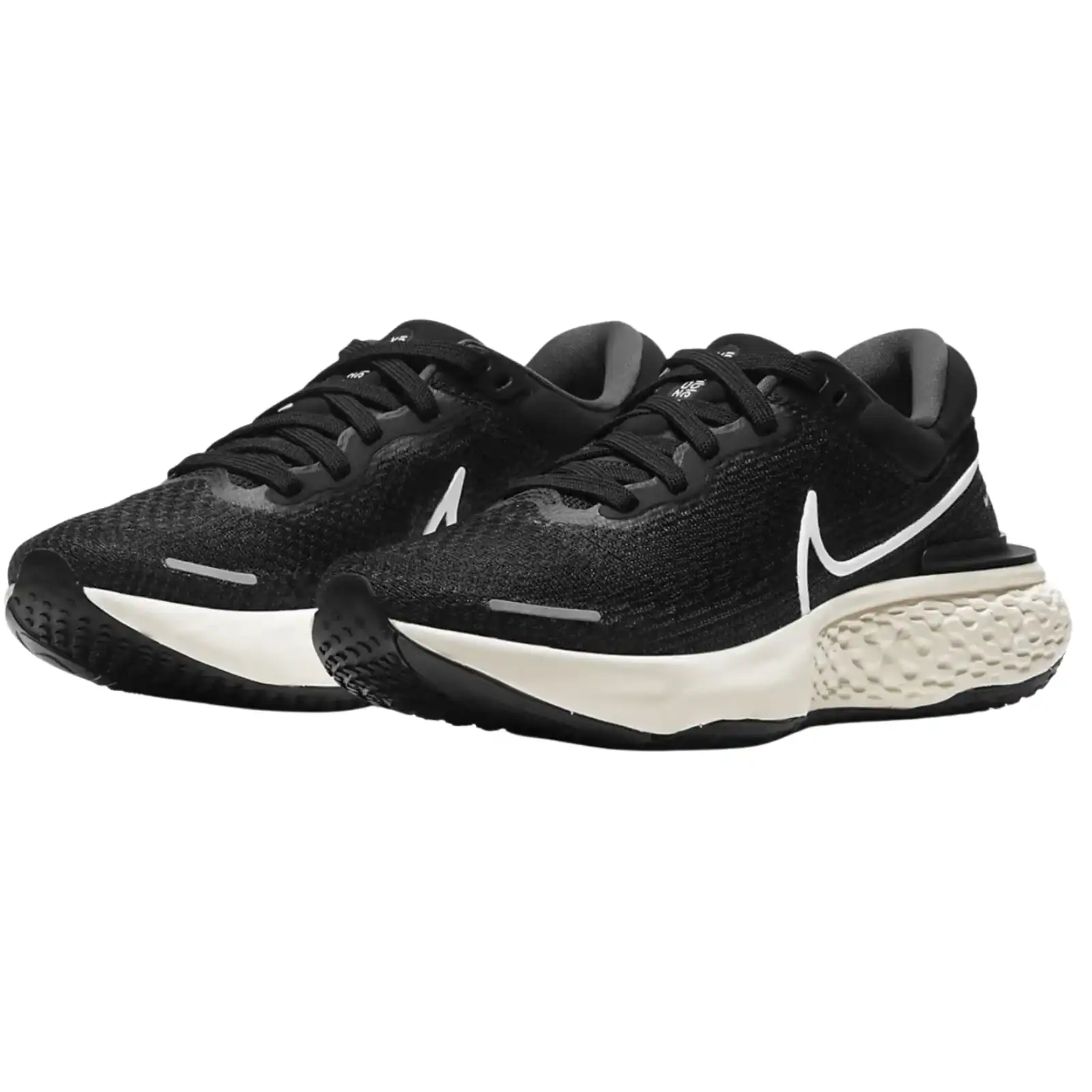 Nike Womens ZoomX Invincible Run Flyknit Sports Running Sneaker Shoes - Black/White-Iron Grey