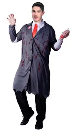 Men's Crazy Zombie Surgeon Costume Doctor Dead Zombie Halloween Lab Party