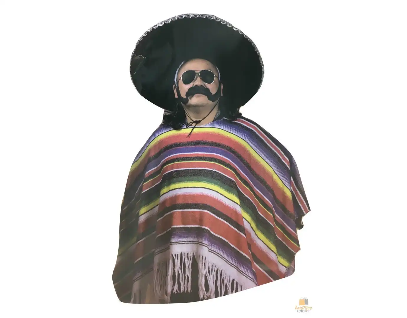 PREMIUM MEXICAN PONCHO Spanish Costume Wild West Cowboy Party Bandit  2179