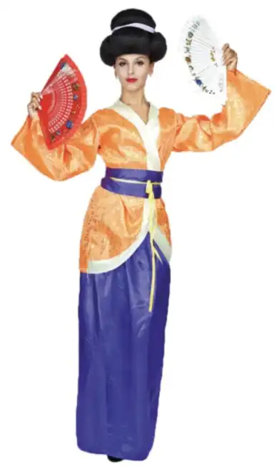 GEISHA Costume Japanese Kimono Dress Oriental Japan Asian Chinese Adult Womens