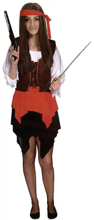 Deluxe PIRATE WOMAN COSTUME Fancy Dress Adult Outfit Sexy Halloween Ladies