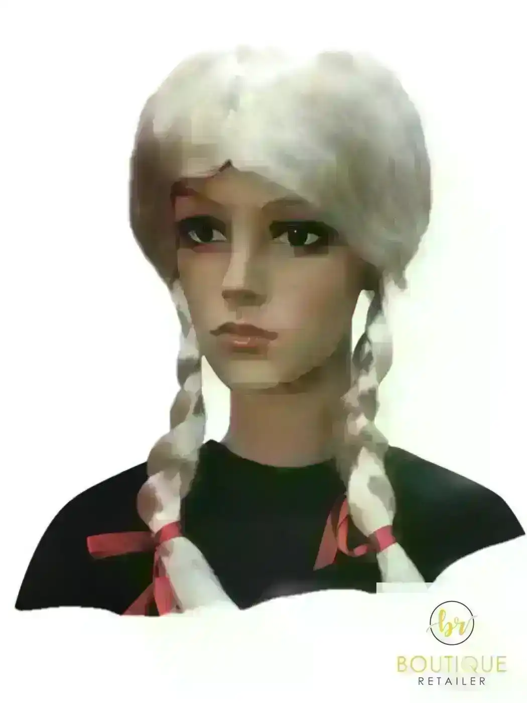 PLAITED WIG Braided Costume Party Hair Schoolgirl Dress Up School - Blonde