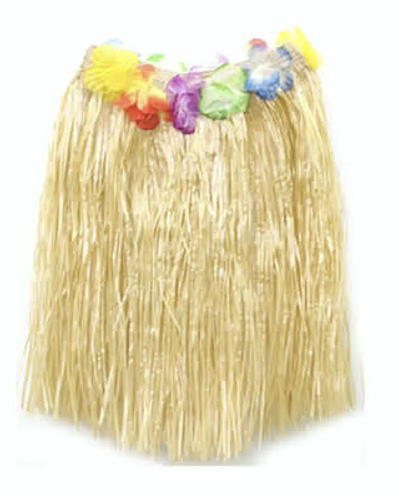 40cm HAWAIIAN HULA SKIRT Tropical Costume Dress Lei Grass Flower Party Adult - Natural