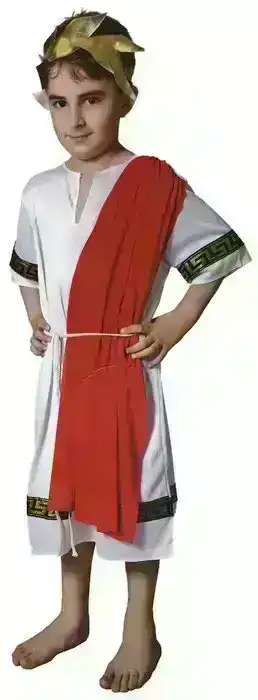 Childrens ROMAN EMPEROR Boys Costume Julius Caesar King Party Greek Toga Outfit