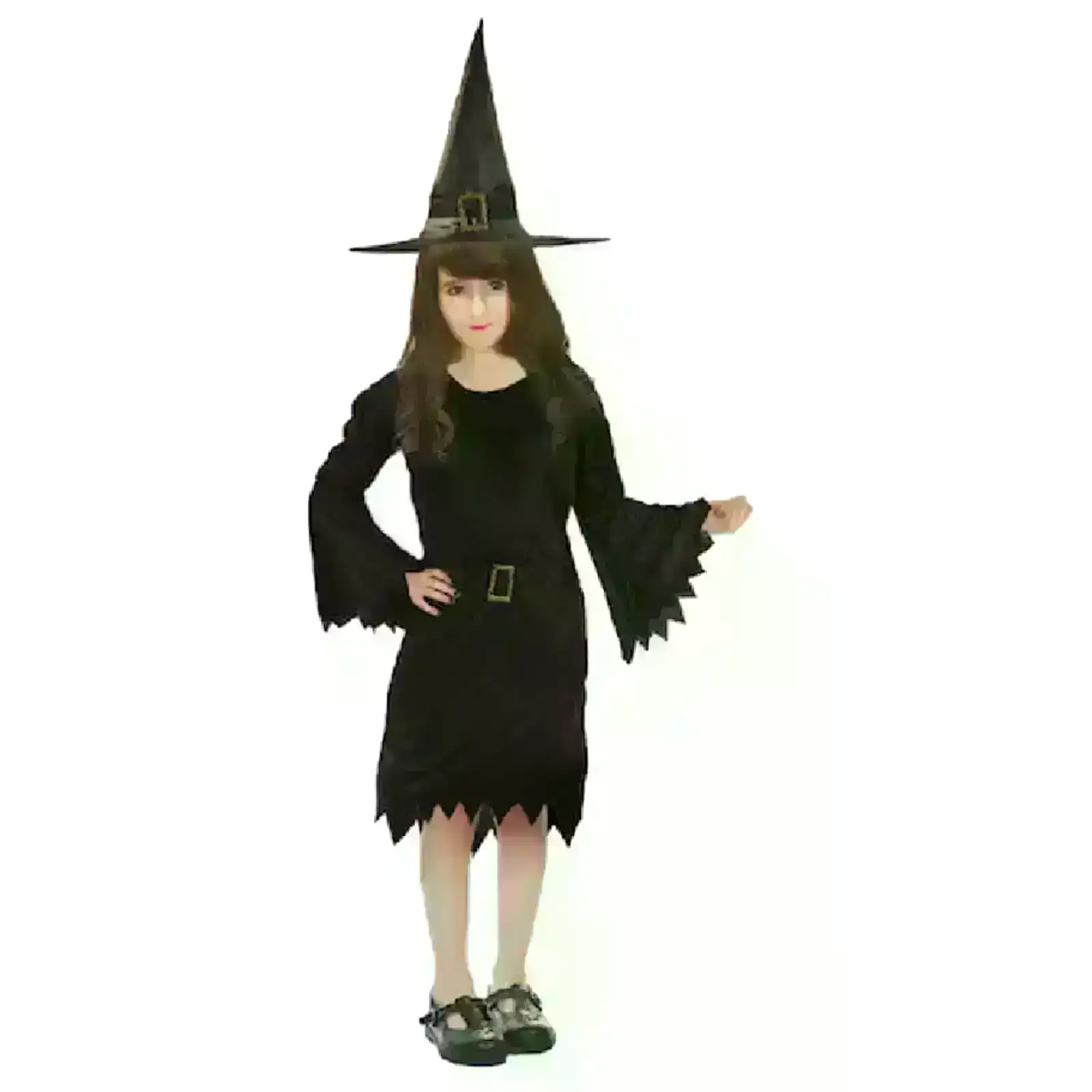 Children Classic Witch Costume Halloween Wicked Party Dress Up - Black