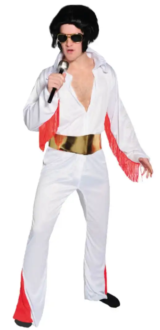 Men's Adult 50s Rock N' Roll Star Elvis Presley Costume Halloween Party