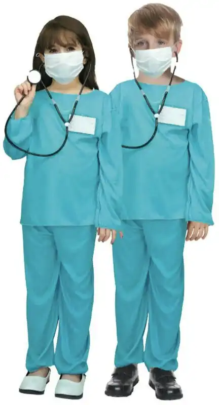 Kids EMERGENCY HOSPITAL DOCTOR Costume Childrens Nurse Halloween Medical Party