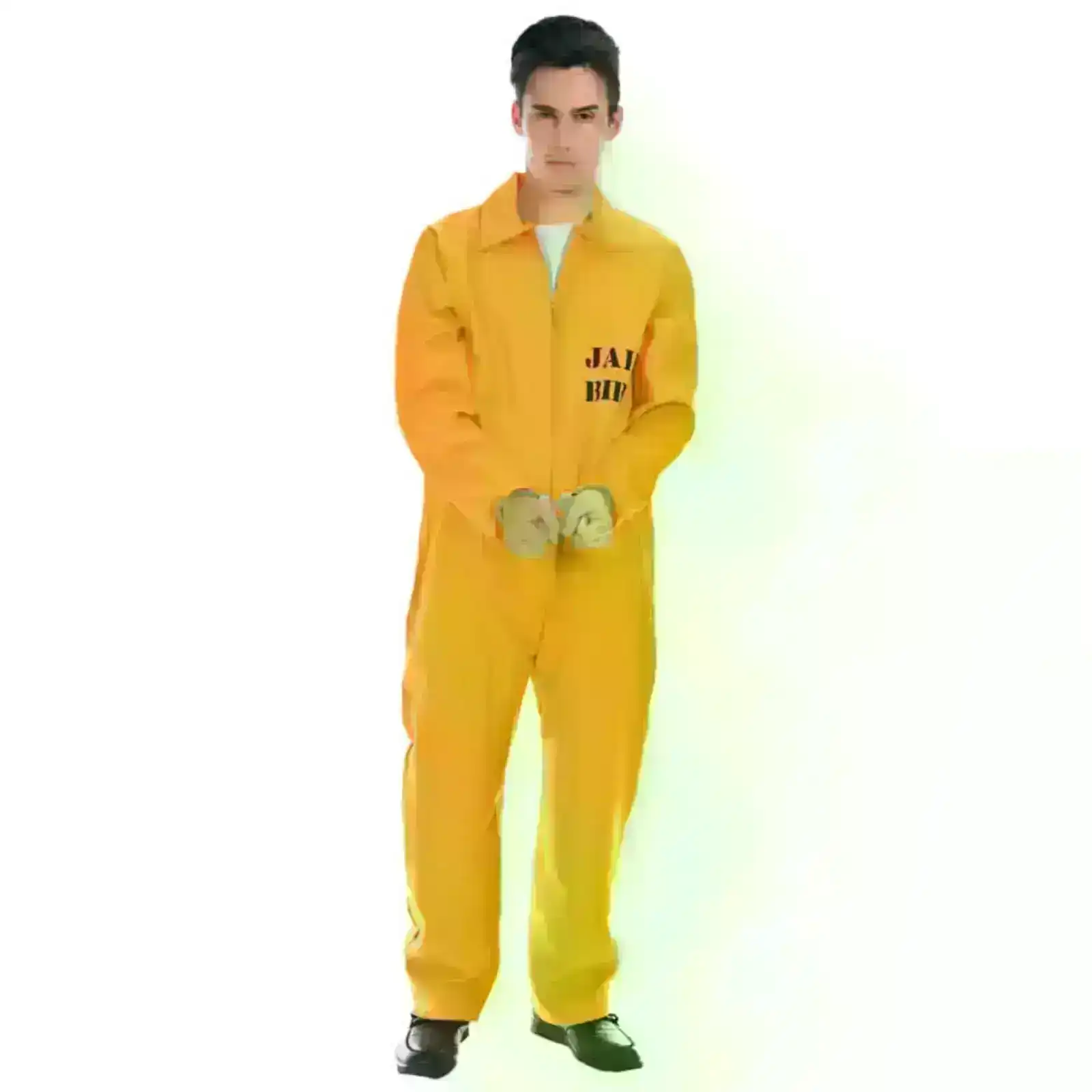 Adult Prisoner Costume Halloween Jail Convict Adult Outfit Orange Long Sleeve
