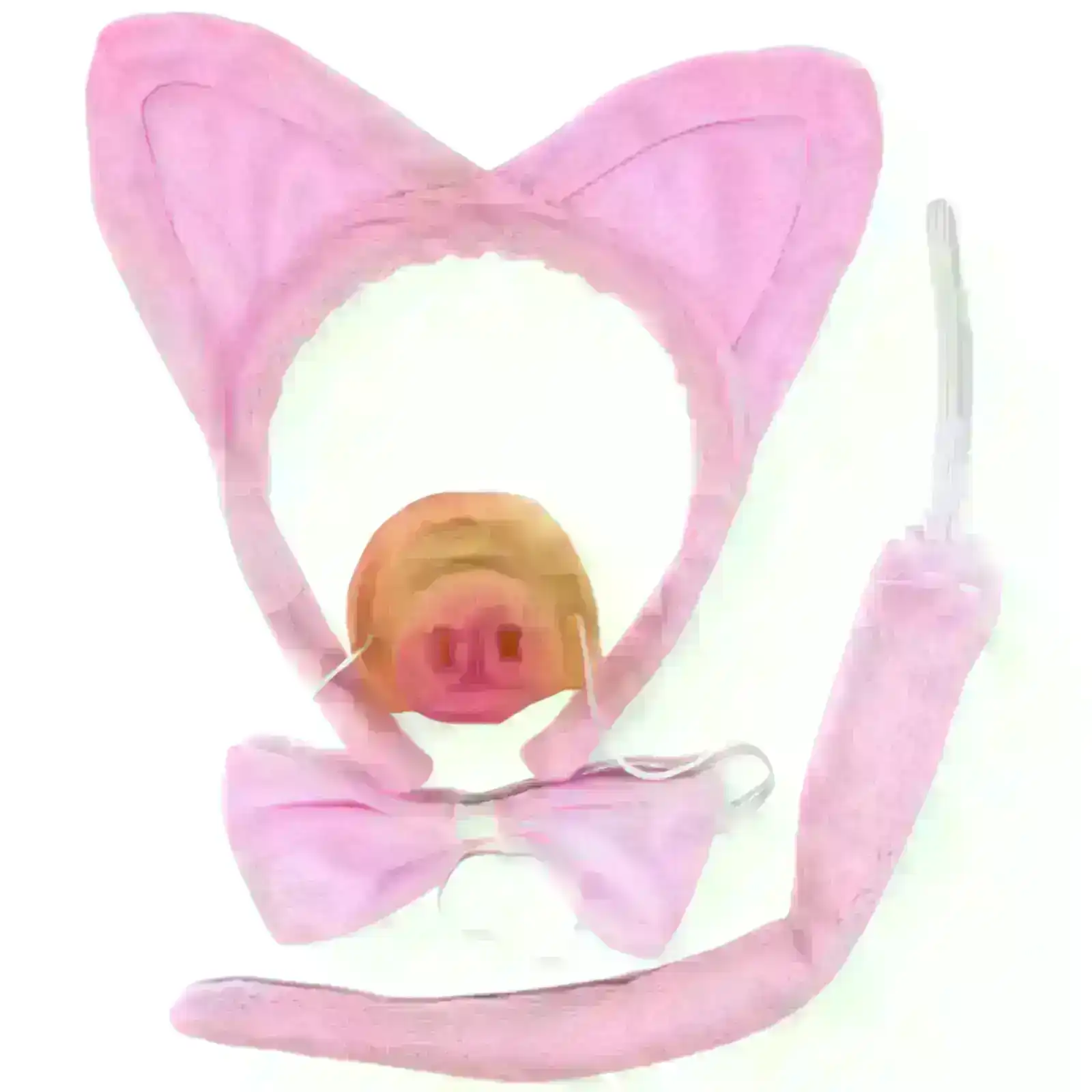 4pcs PIGGY SET Party Costume Accessories Animal Headband Bow Tie Nose Halloween