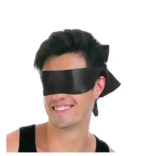 Blindfold Eye Mask Sleep Adult Toy Fun Soft Role Play Sexy Satin Fun - Black