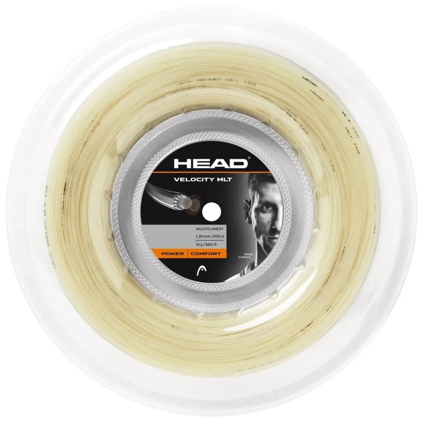 Head Velocity MLT 16g Tennis String Reel 200m 1.30mm Power Comfort - Natural