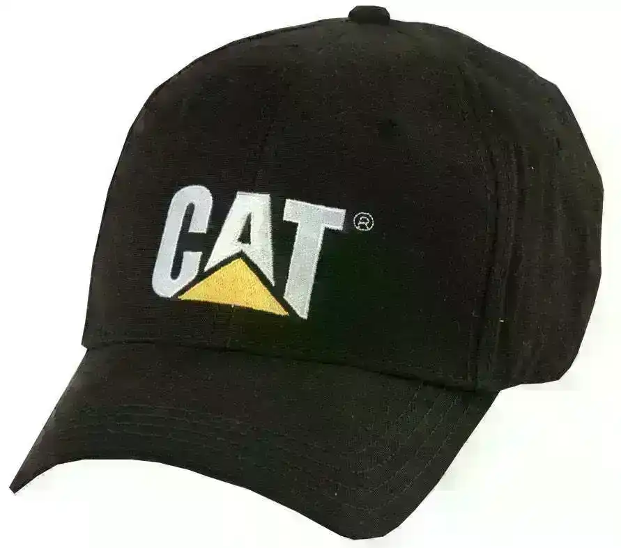 CAT Mens Trademark Baseball Cap Hat Adjustable Snapback Caterpillar - Black