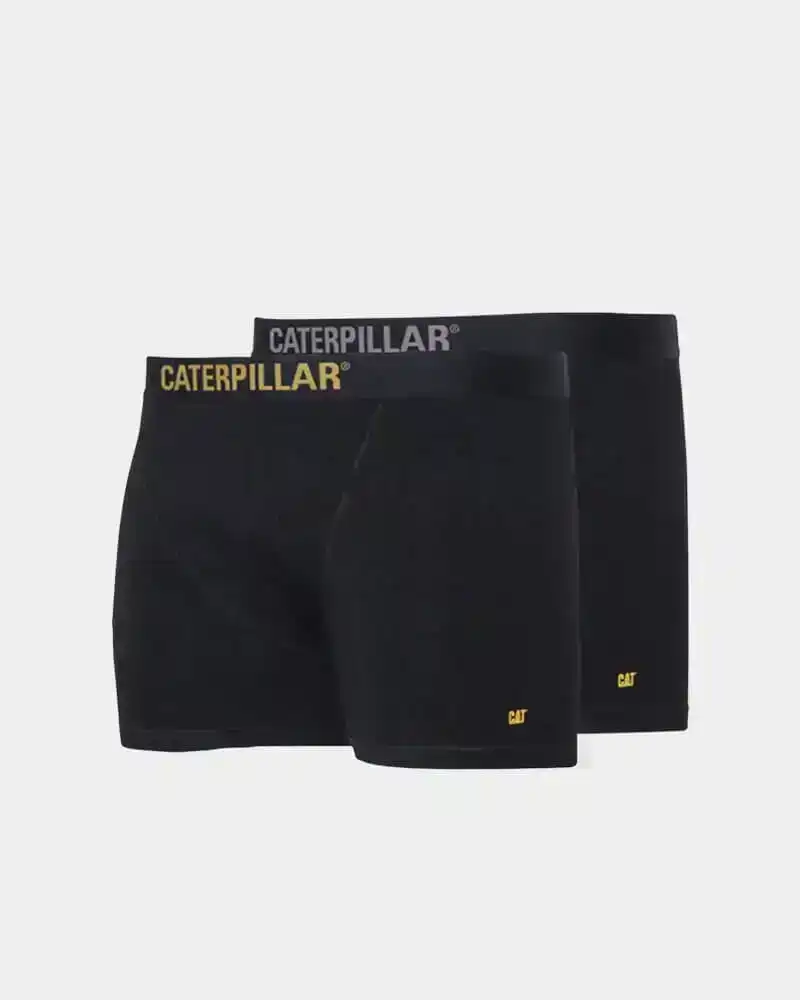 Mens Caterpillar Boxer Shorts Underwear Briefs - 2 Pack - Black - (X-Large)