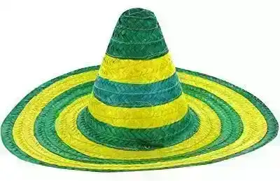 Mexican SOMBRERO Hat w Australian Aussie Green Gold Party Costume