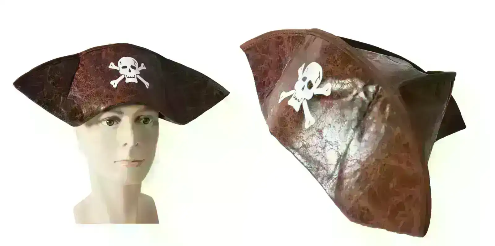 PIRATE HAT Costume Accessory Tricorn Captain Cap Halloween Fancy Dress Carribean