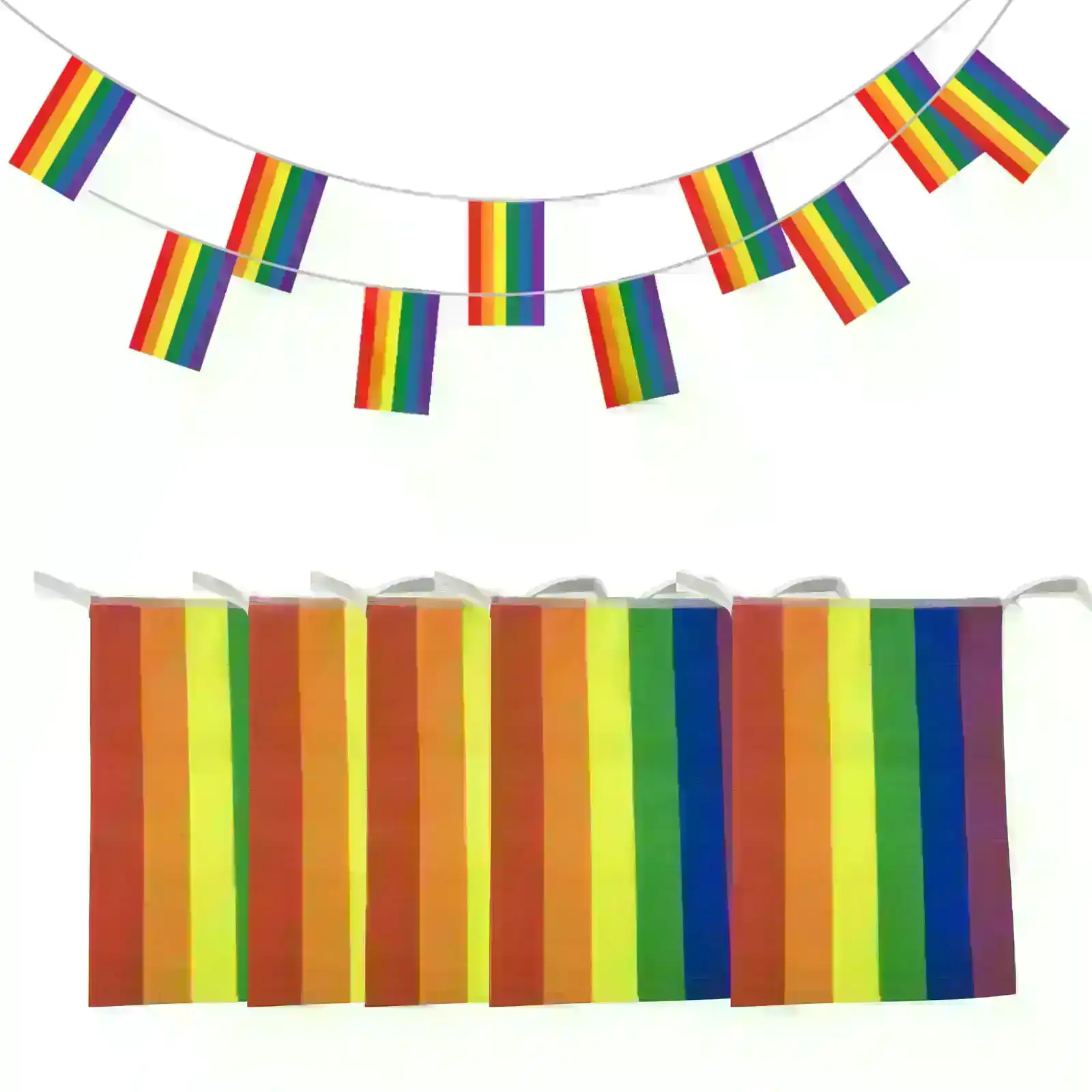 4x 3.6m RAINBOW BUNTING FLAG Party Banner Stall Flags Decor Gay Pride LGBT BULK