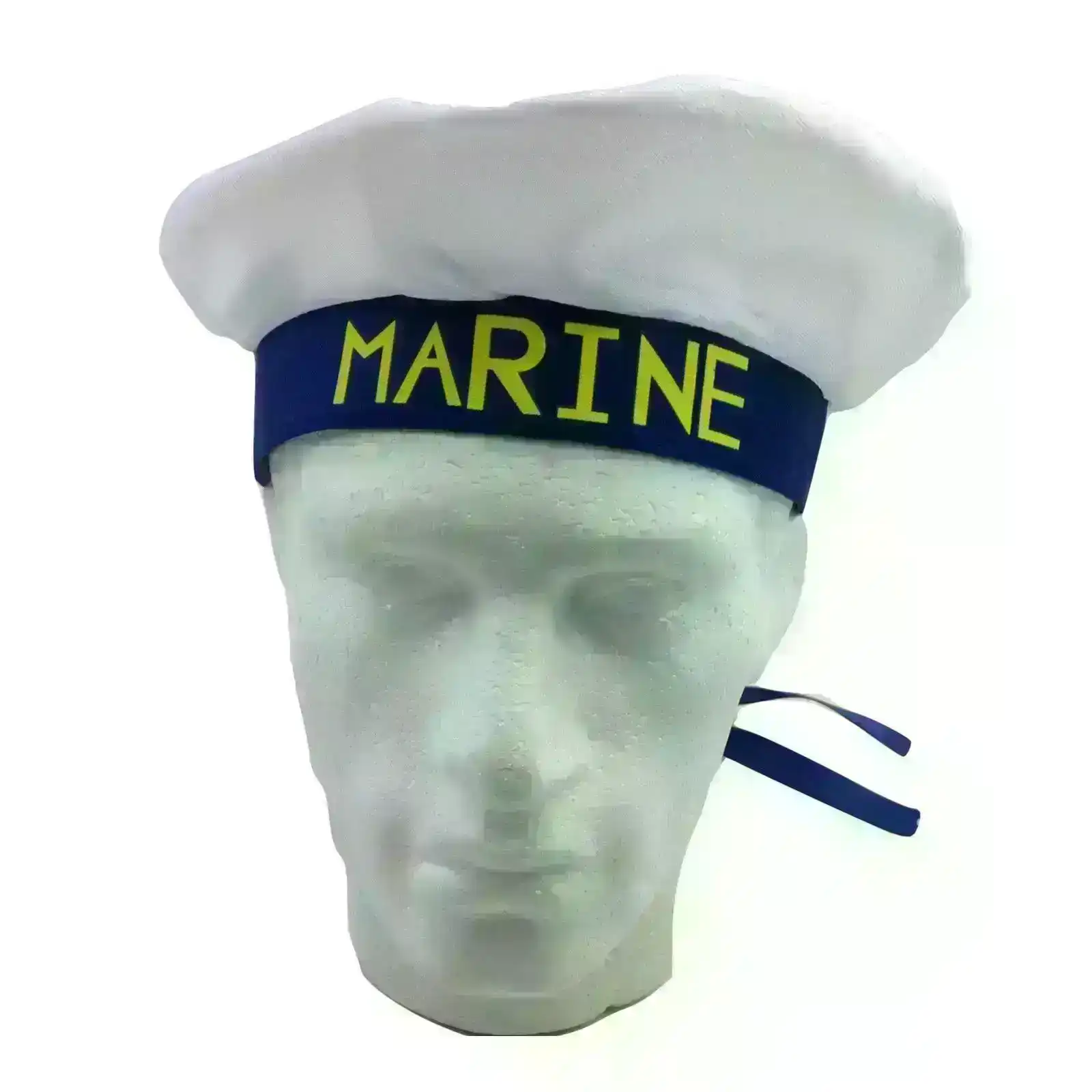 MARINE HAT Cap White NAVY Skipper Sea Fancy Dress Sailor Costume Accessory