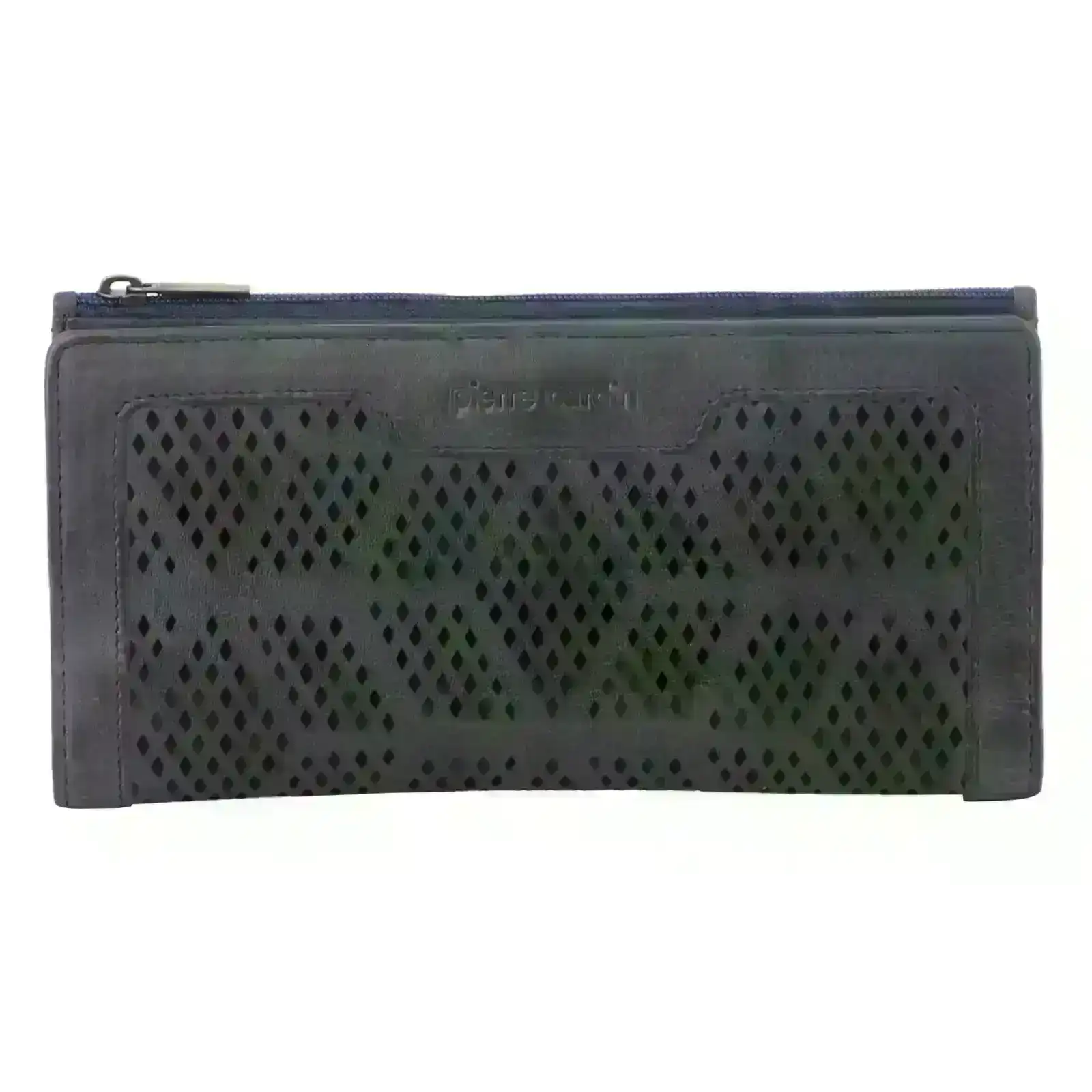 Pierre Cardin Perforated Leather Ladies Handy Travel Wallet - Teal