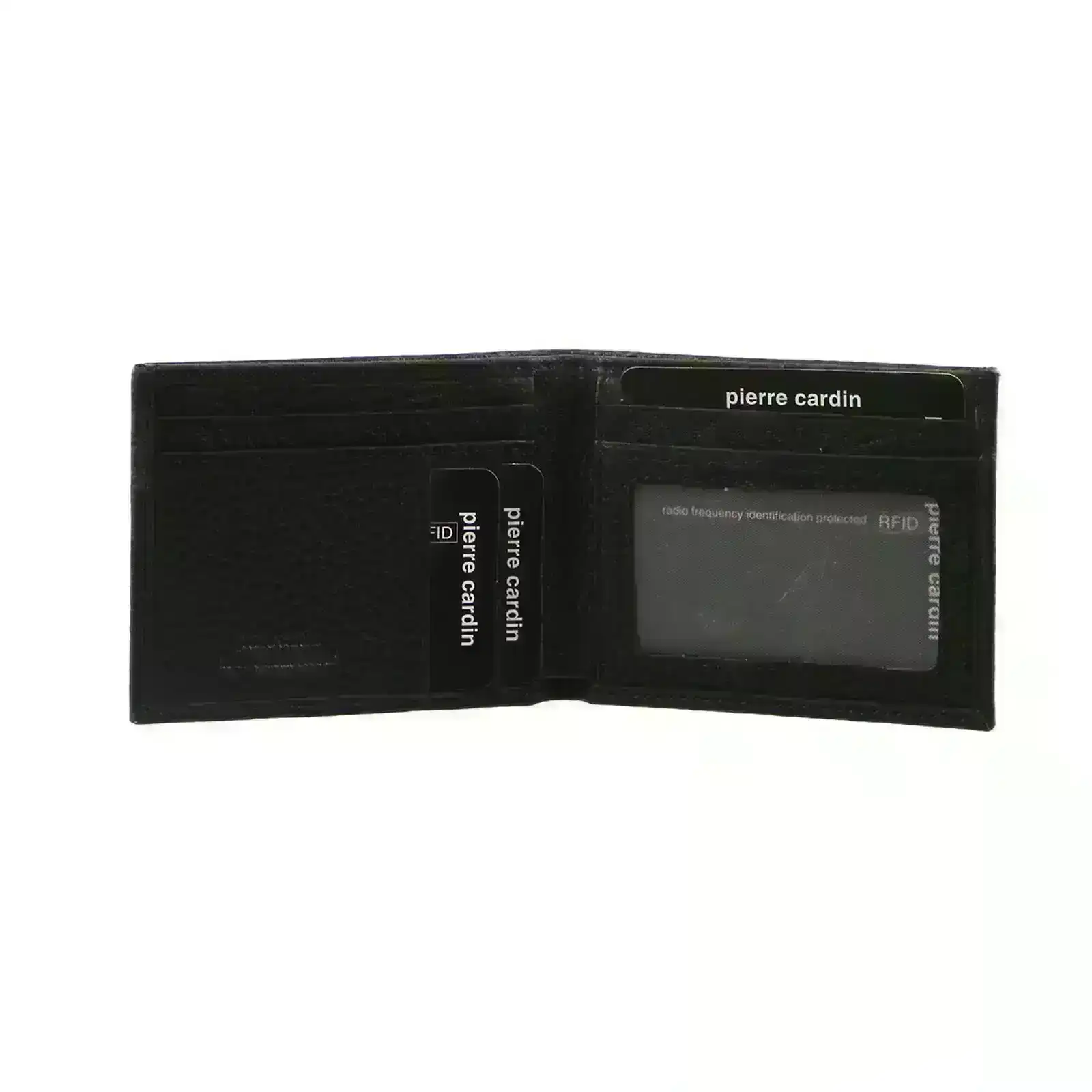 Pierre Cardin Mens Genuine Italian Soft RFID Bifold Slim Wallet - Black