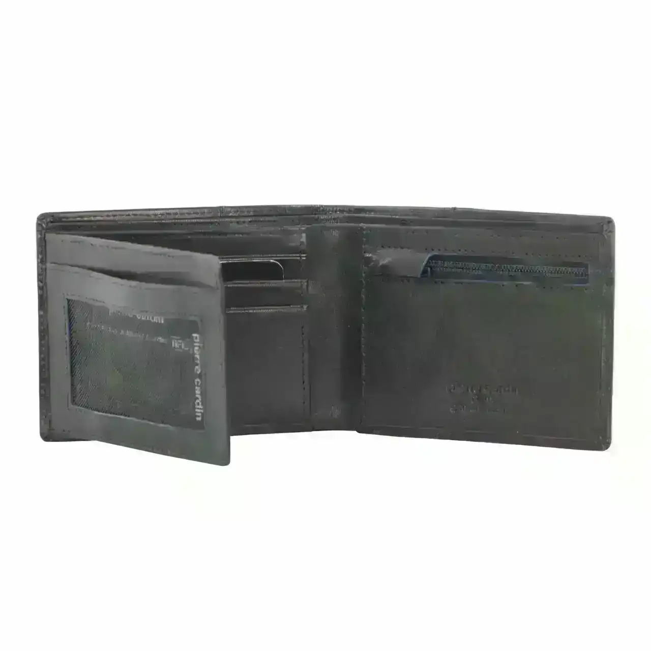 Pierre Cardin Leather Mens Bi-Fold Wallet RFID Protection Travel Bi-Fold - Black